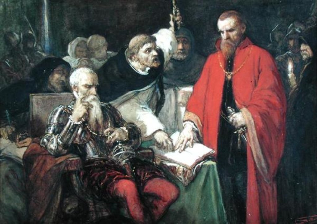 Detail of The Oath of Vargas by Louis Gallait