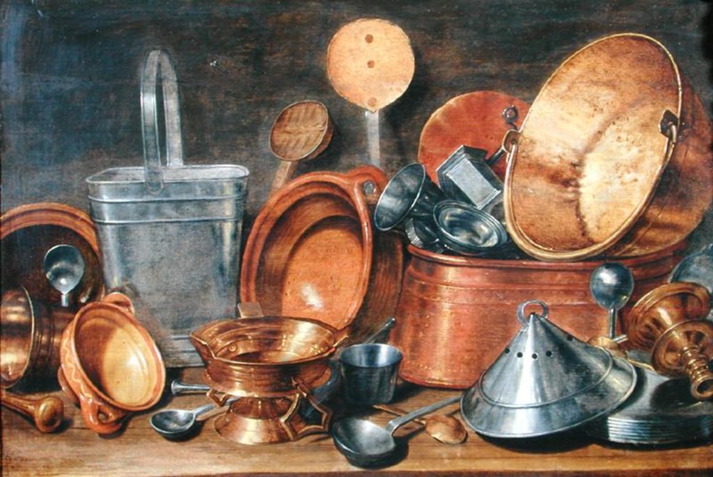 Detail of Still Life with Kitchen Utensils by Cornelis Jacobsz Delff