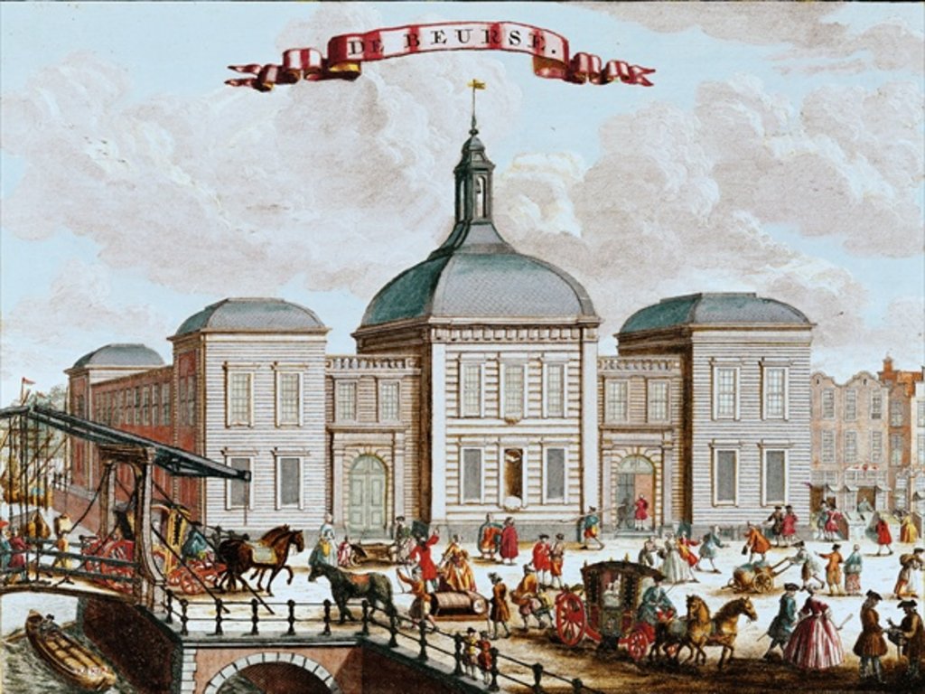 Detail of The Stock Exchange, Amsterdam, 1743 by Francois van Bleyswyck