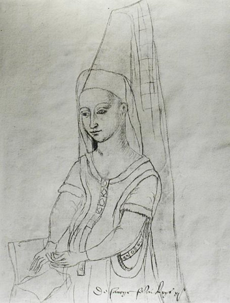 Detail of Charlotte de Savoie wife of Louis XI from the'Recueil d'Arras' by Flemish School