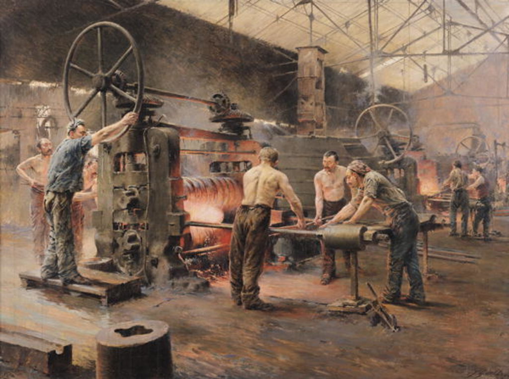 Detail of The Rolling Mill by Ferdinand Joseph Gueldry