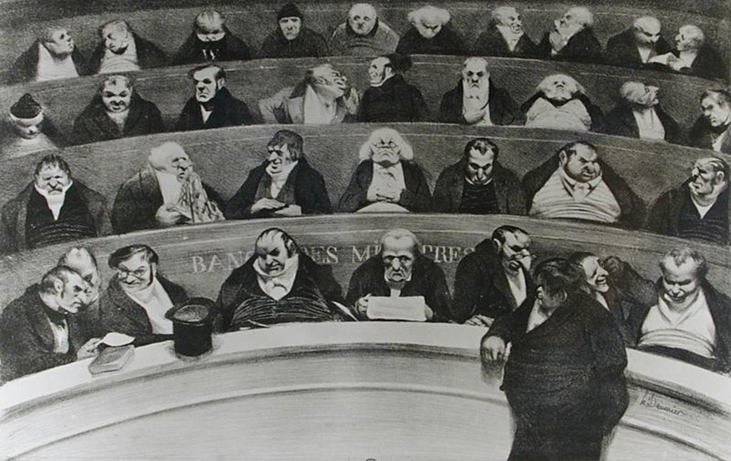 Detail of The Stomach of the Legislature, the Ministerial Benches of 1834 by Honore Daumier