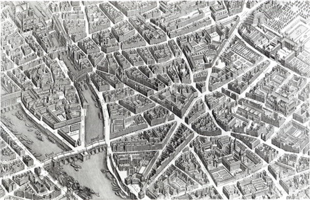Detail of Plan of Paris, known as the 'Plan de Turgot' by Louis Bretez