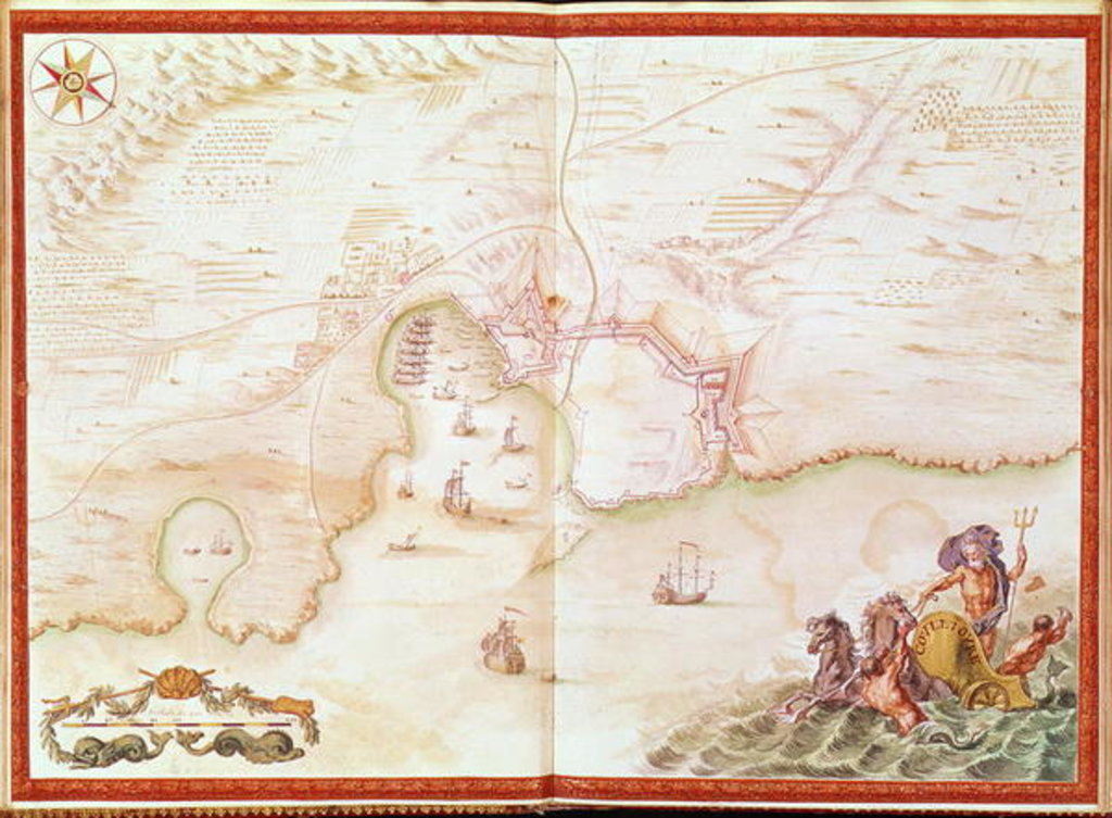 Detail of Ms. 986, Vol.1 'Louis XIV Atlas', map of Collioure, 1683-88 by Sebastien Le Prestre de Vauban