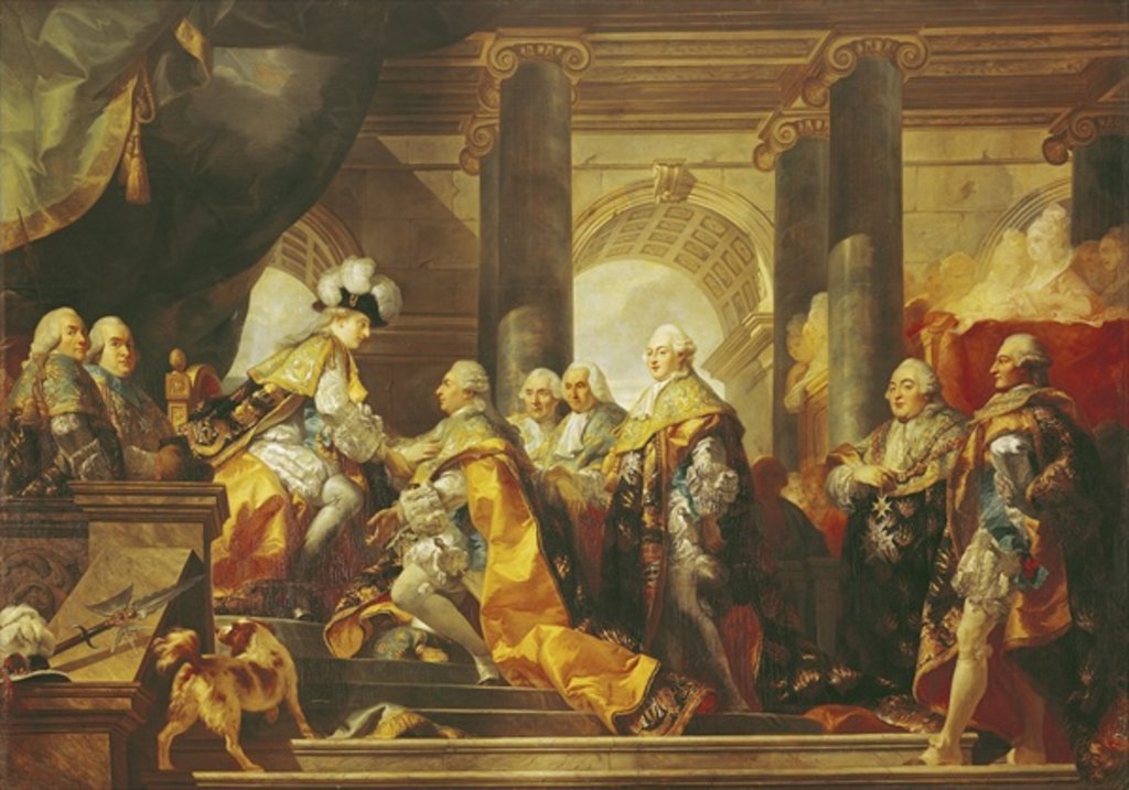 Detail of Louis XVI King of France, Receiving the Homage of the Knights of the Order of St. Esprit at Reims, 13th June 1775 by Gabriel Francois Doyen