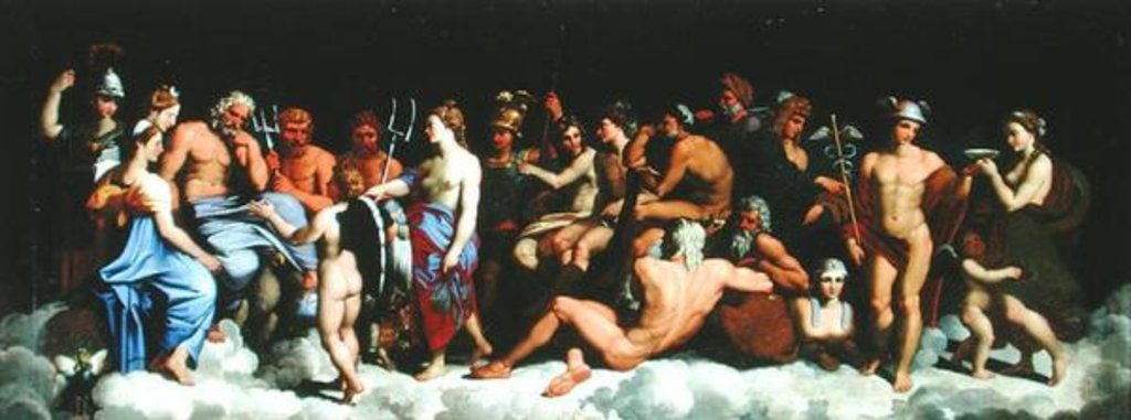 Detail of The Assembly of the Gods, after the frescoes in the Loggia of the Farnesina in Rome by Raphael