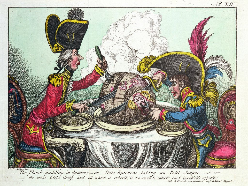Detail of The Plum Pudding in Danger, 1805 by James Gillray