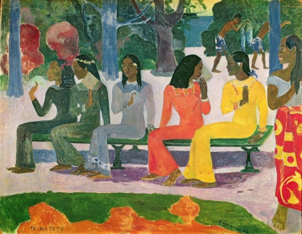 Detail of Ta Matete, 1892 by Paul Gauguin