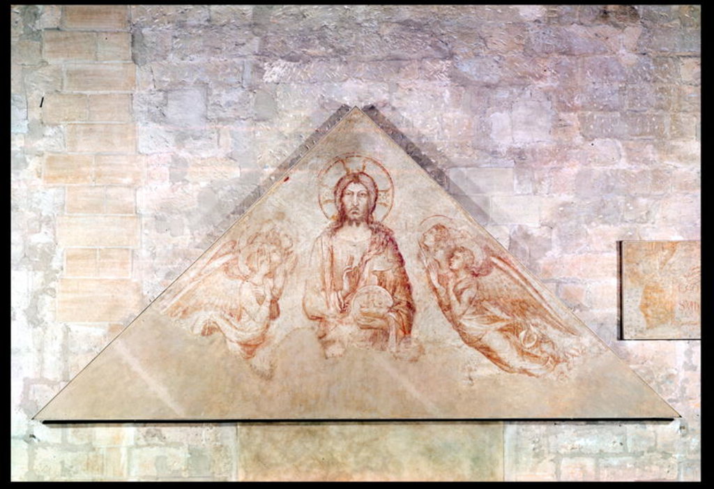 Detail of Tympanum depicting Christ the Redemptor surrounded by angels, 1341 by Simone Martini