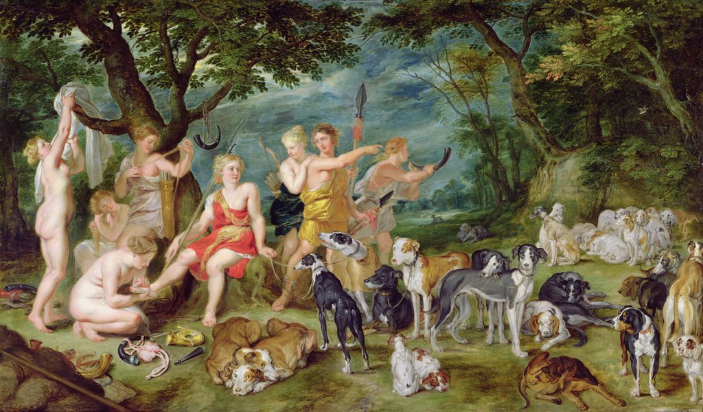Detail of Diana and her Nymphs Preparing to Leave for the Hunt by Jan the Elder Brueghel