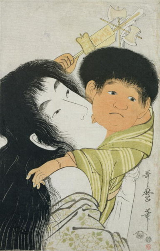 Detail of Yama-Uba and Kintoki by Kitagawa Utamaro