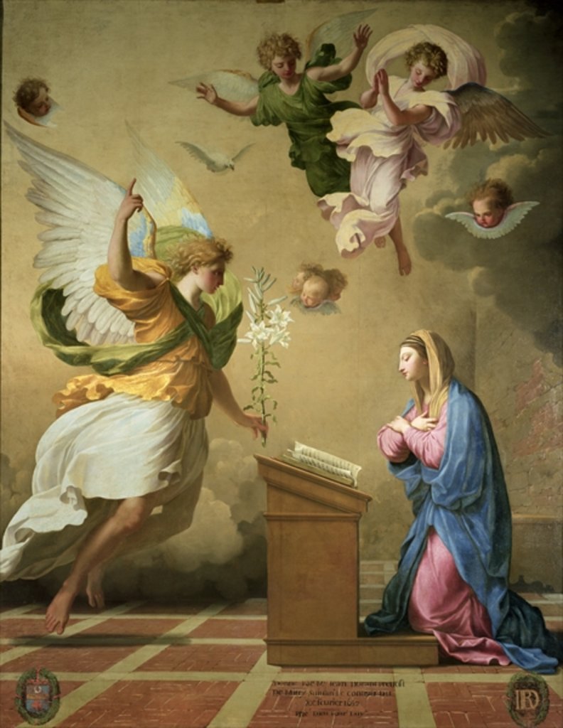 Detail of The Annunciation, before 1652 by Eustache Le Sueur