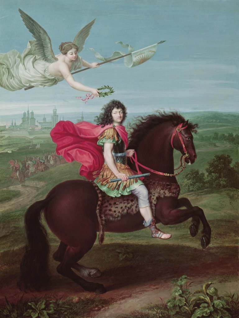 Detail of Portrait of Louis XIV, frontispiece for a Book of Military Campaign Maps by French School