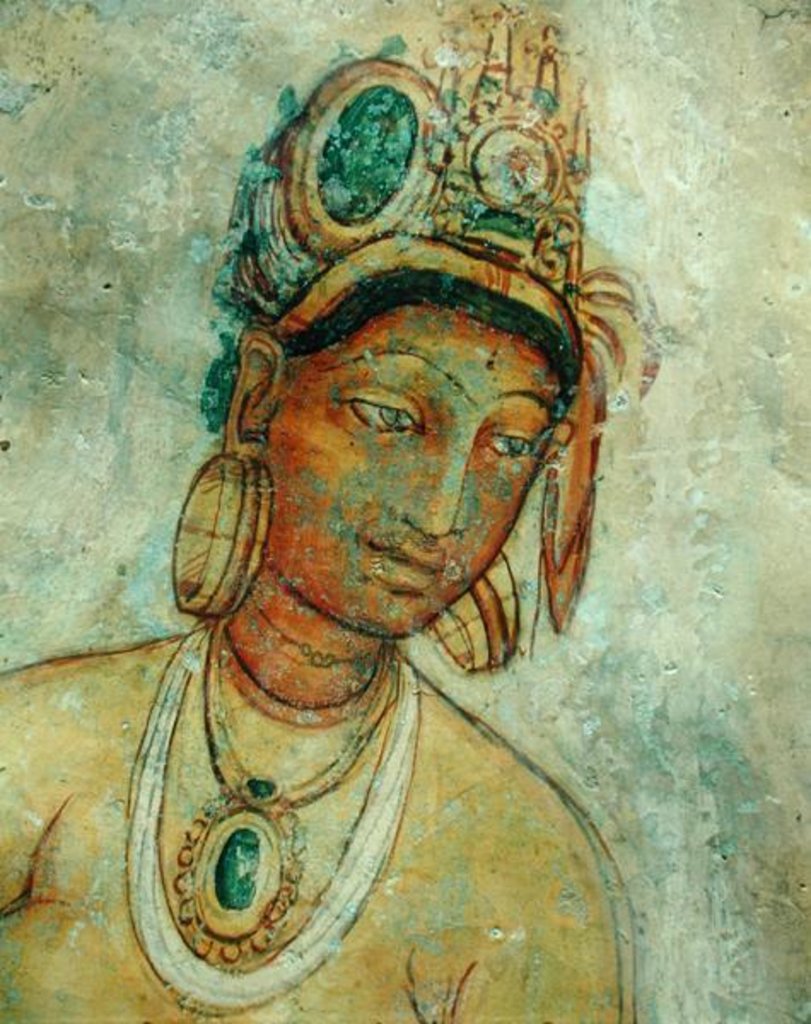Detail of The Cloud Damsels by Sri Lankan School