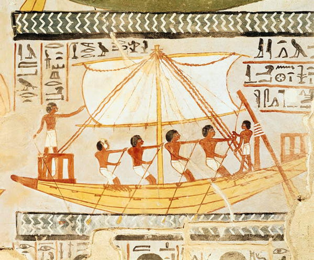 Detail of Boatmen on the Nile by Egyptian 18th Dynasty
