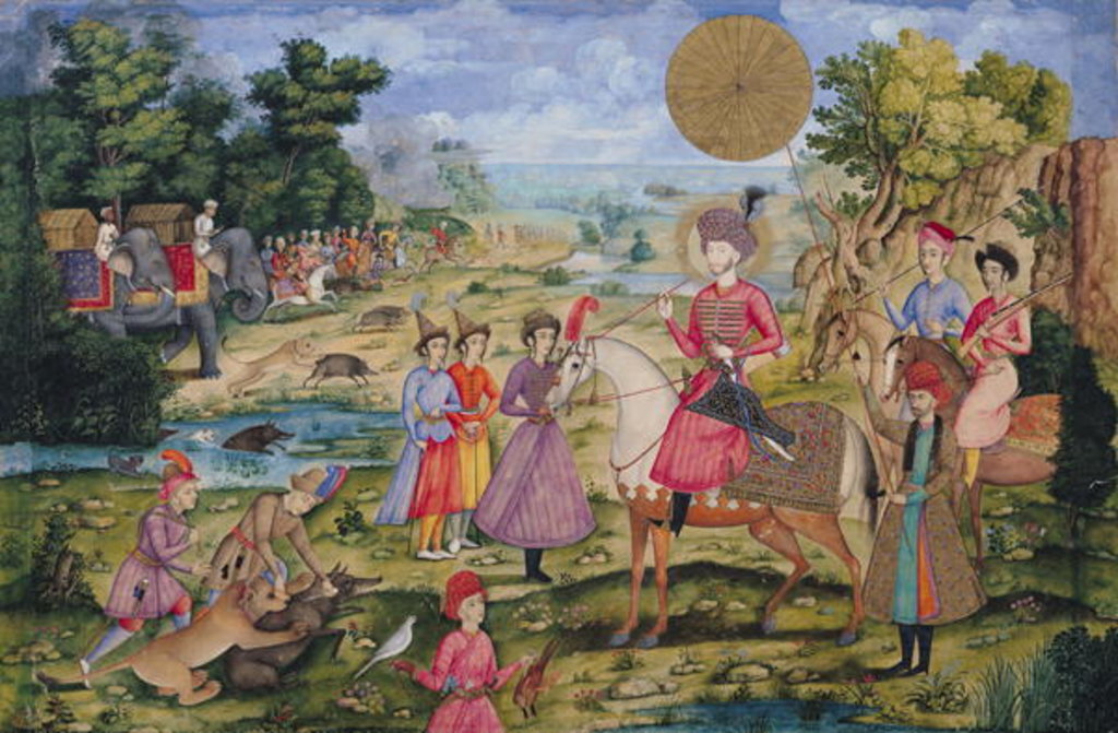 Detail of Royal Hunt, from Isfahan, Iran by Islamic School