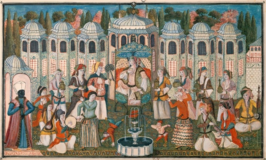 Detail of Feast for the Valide Sultana with the presence of Madame Girardin, the French ambassador by School Turkish