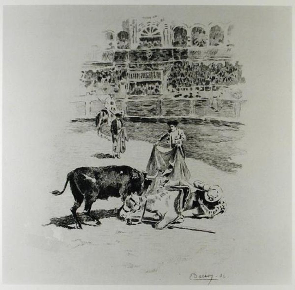 Detail of The Fall of a Picador by Gaston Vuillier