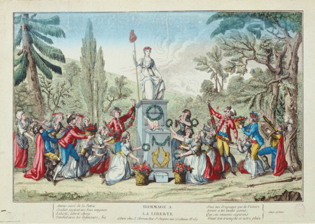 Detail of A Tribute to Liberty, Fete de l'Unite, 10 August 1793 by French School