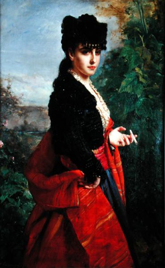 Detail of Portrait of a Spanish Woman by Heinrich Wilhelm Schlesinger