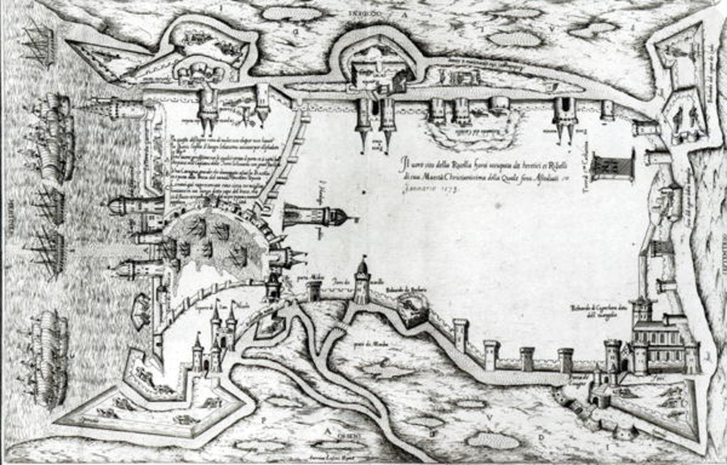 Detail of Map illustrating La Rochelle occupied by the Huguenots by Antonio Lafreri