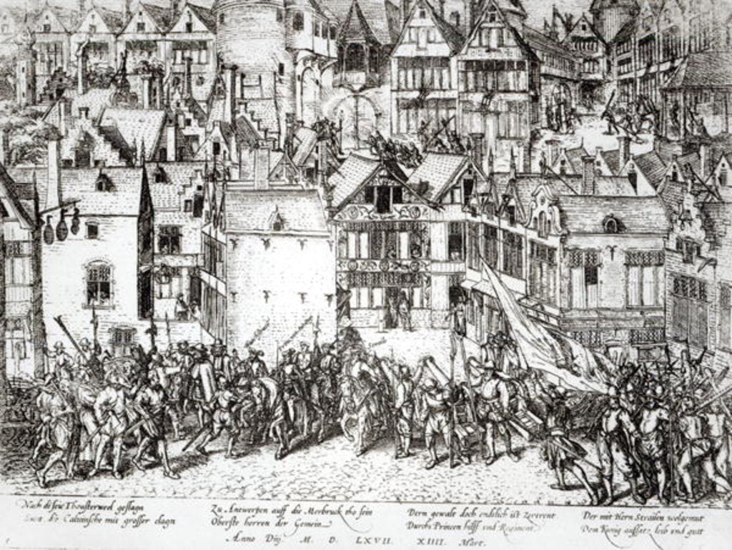 Detail of The Prince of Orange calming the Calvinists, 14th March 1567 by Flemish School