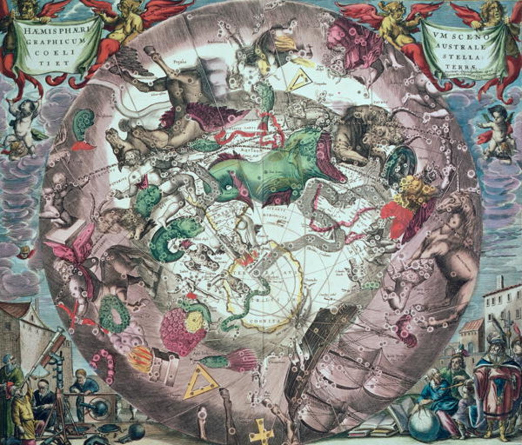 Detail of Constellations of the Southern Hemisphere, 1708 by Andreas Cellarius