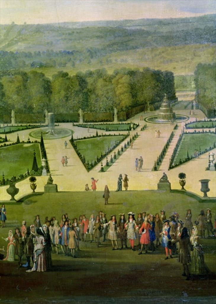 Detail of Promenade of Louis XIV by the Parterre du Nord by Etienne Allegrain
