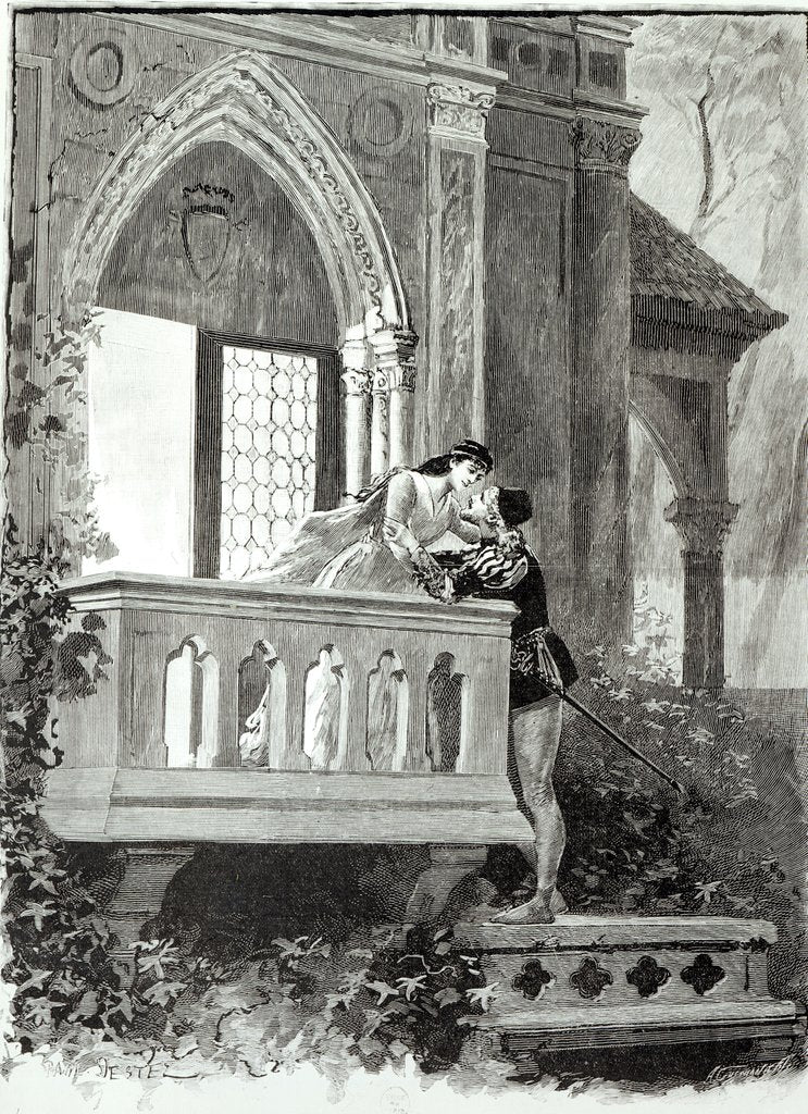 Detail of Scene from Act II of Romeo and Juliet, performed at the Theatre National de l'Opera, 1888 by Paul Destez