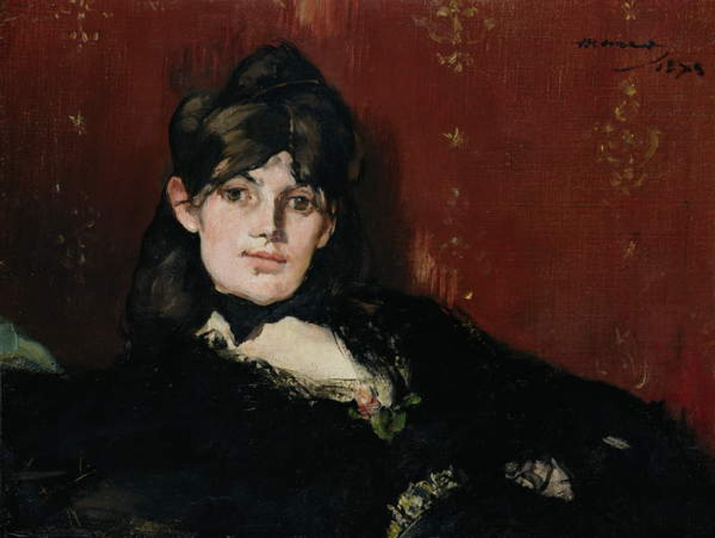 Detail of Berthe Morisot reclining, 1873 by Edouard Manet