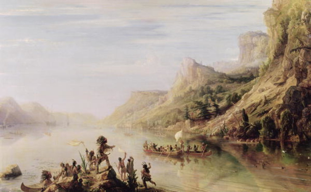 Detail of Jacques Cartier Discovering the St. Lawrence River in 1535, 1847 by Jean Antoine Theodore Gudin