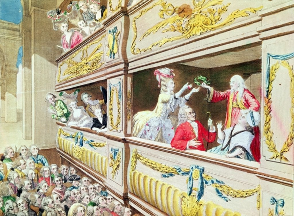 Detail of Coronation of Voltaire at the Theatre Francais, 1778 by French School