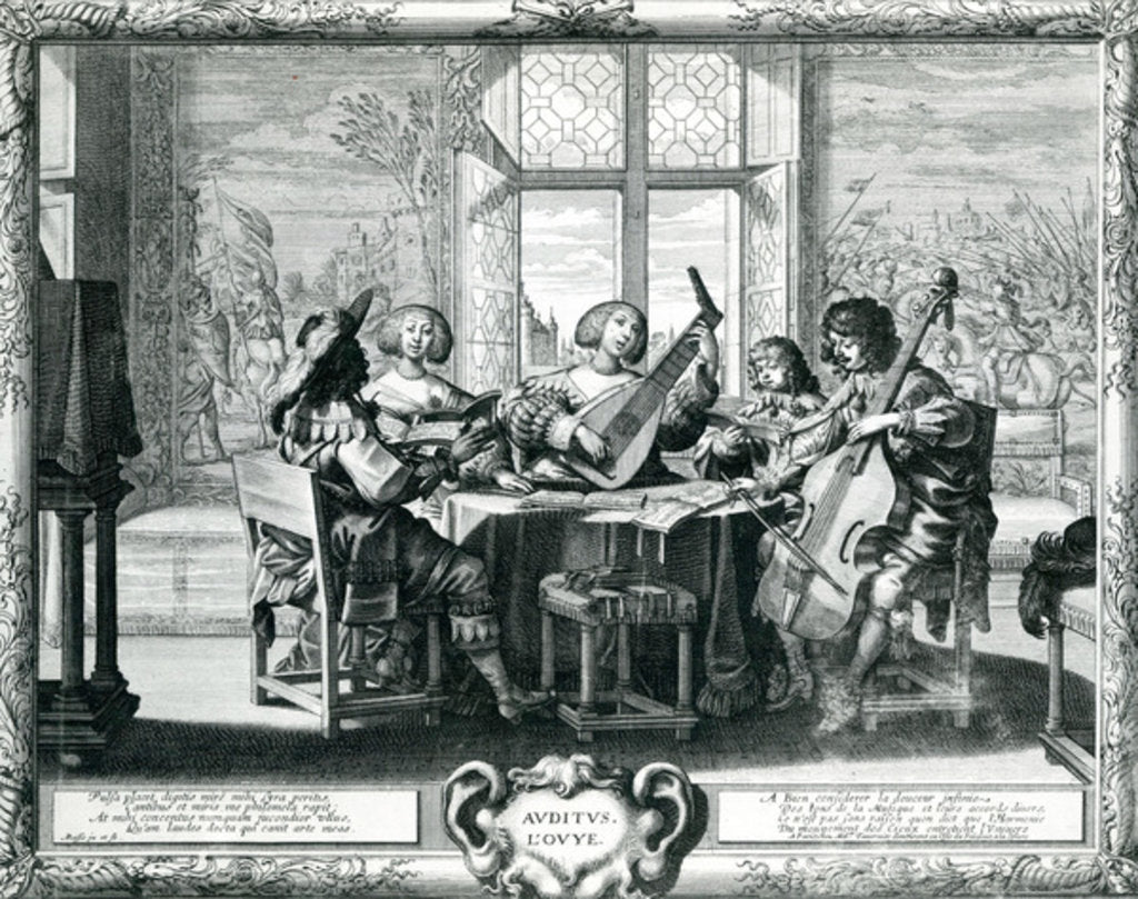 Detail of The Five Senses - Hearing by Abraham Bosse