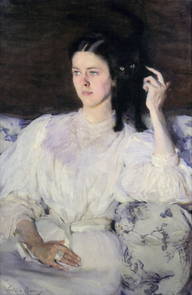 Detail of Sita and Sarita, or Young Girl with a Cat, 1893-94 by Cecilia Beaux