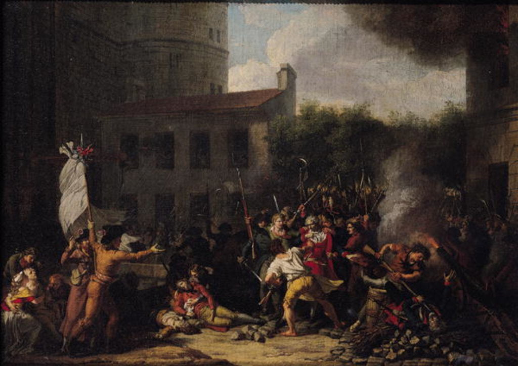 Detail of The Storming of the Bastille and the Arrest of Joseph Delaunay on 14th July 1789, 1789-93 by Charles Thevenin