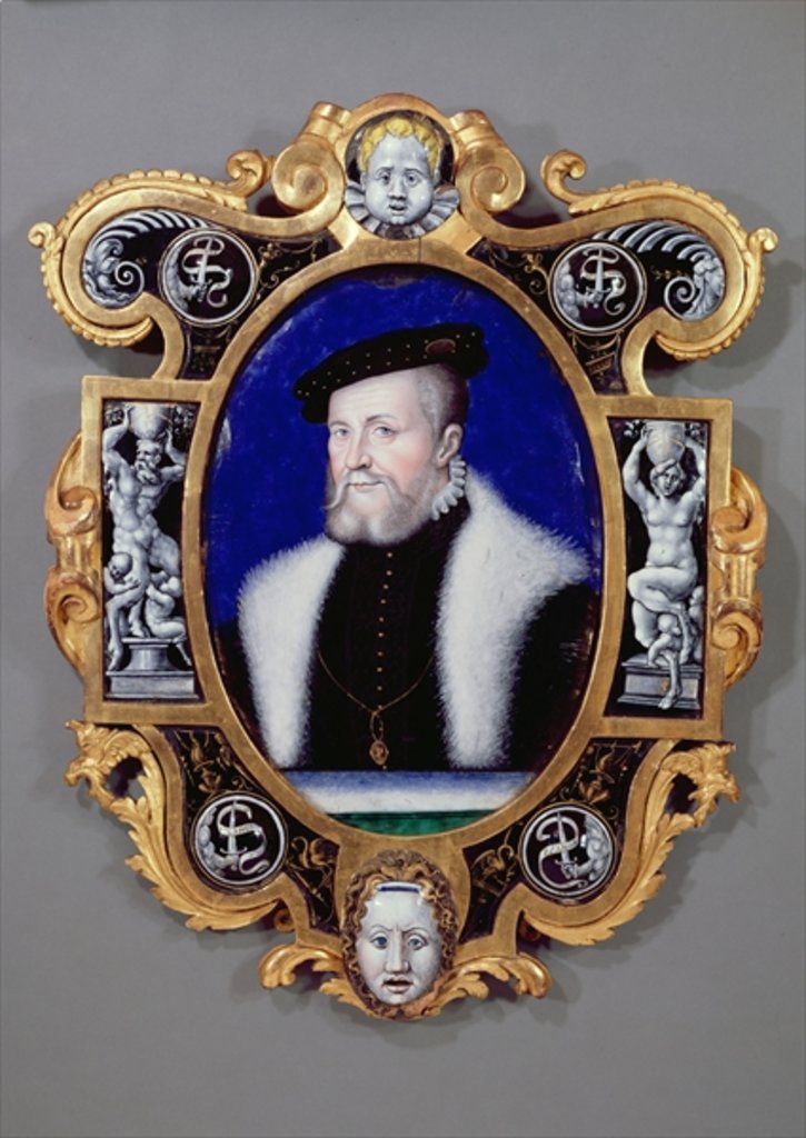 Detail of Portrait of Anne, First Duke of Montmorency 1556 by Leonard Limosin