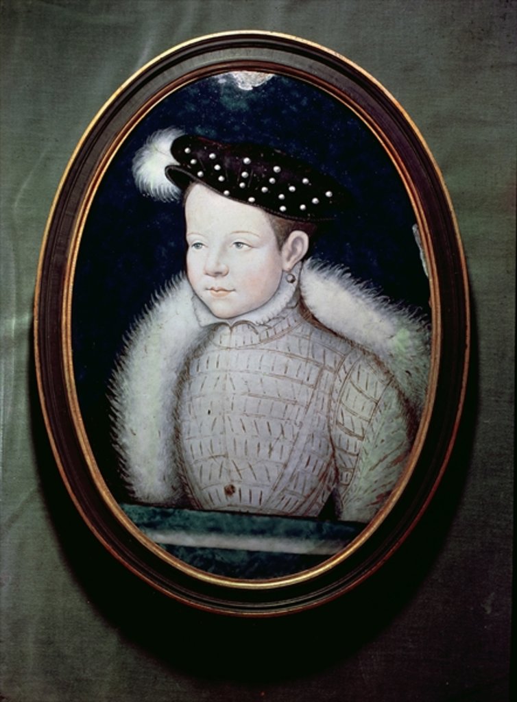 Detail of Portrait of Francis II as Dauphin of France, c.1560 by Leonard Limosin