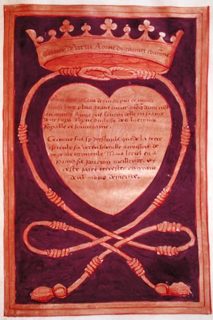 Detail of Fol. 61r The Crowned Heart of Courage by Jean Perreal