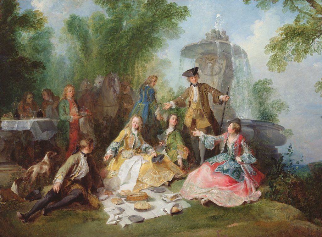 Detail of The Hunting Party Meal, c. 1737 by Nicolas Lancret