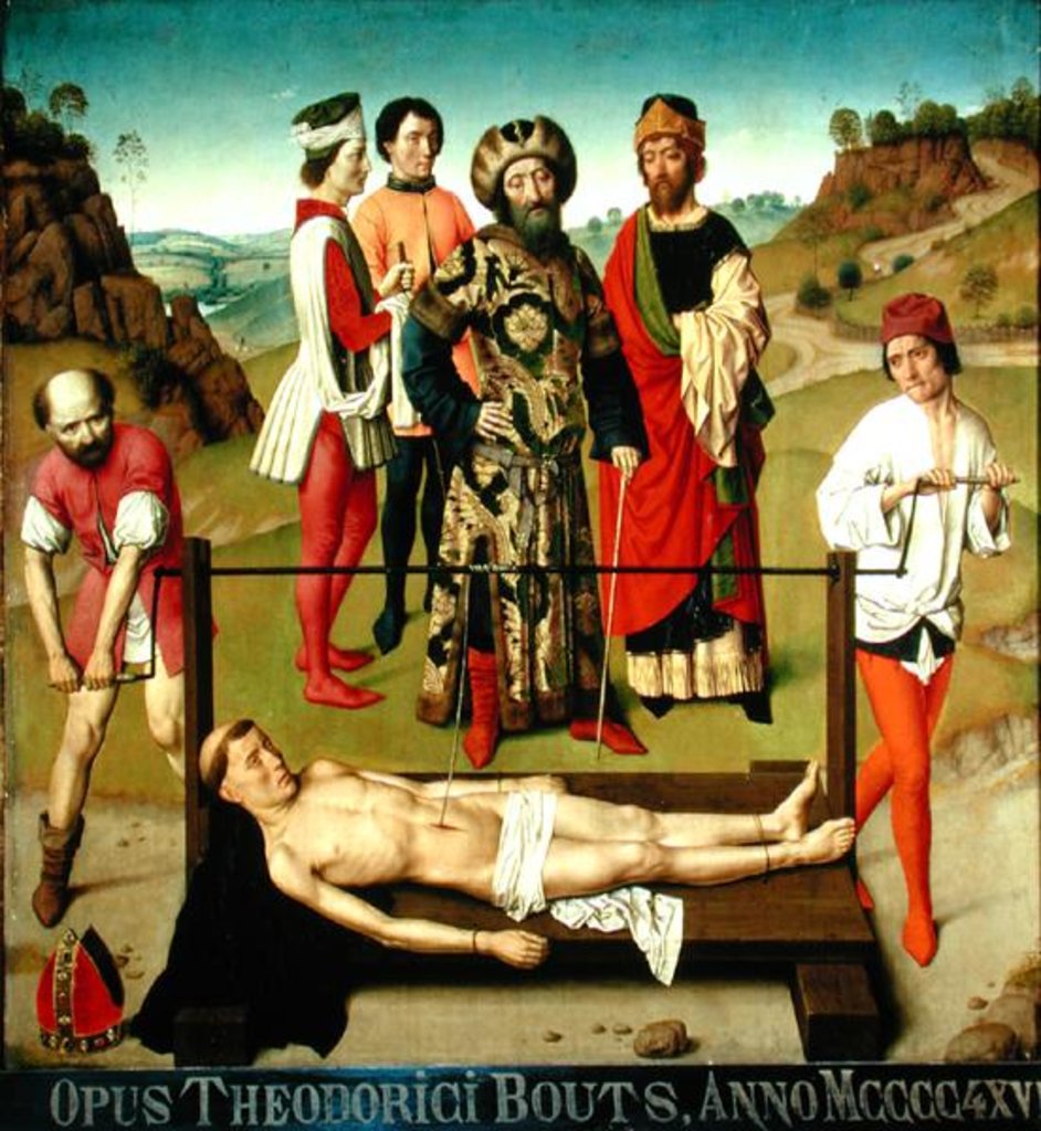 Detail of The Martyrdom of Saint Erasmus, central panel from the Triptych of Saint Erasmus, c.1460 by Dirck Bouts