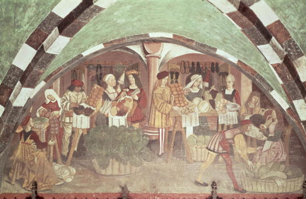 Detail of Fruit and Vegetable Market, c.1500 by Italian School