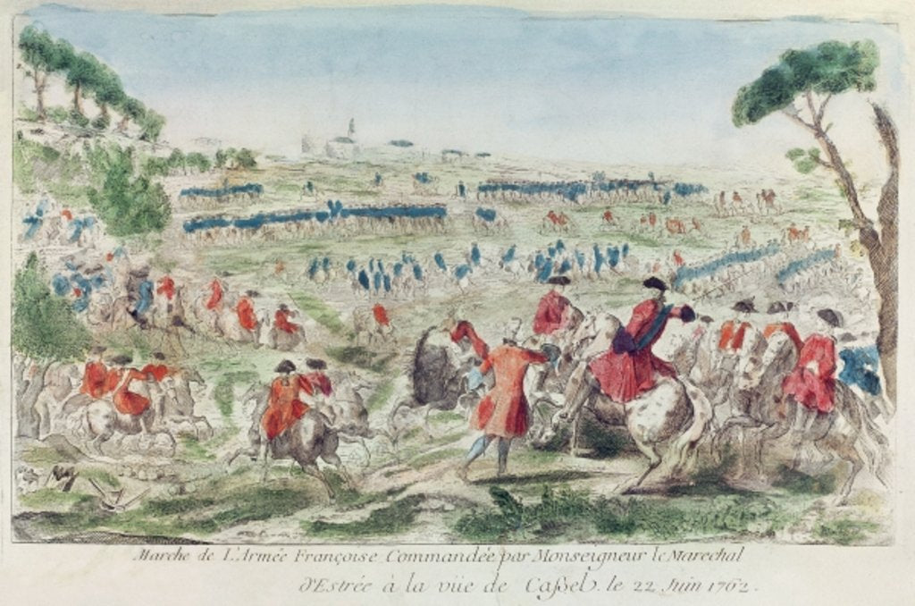 Detail of The French Army Commanded by Marshal d'Estrees at Cassel, 22nd June 1762 by French School