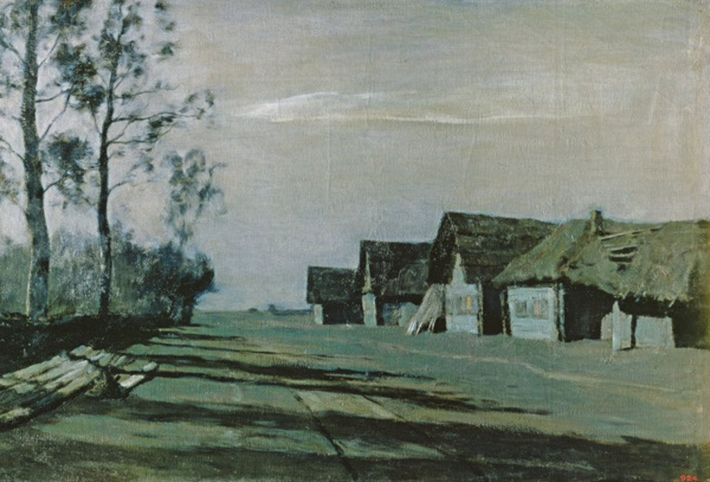 Detail of Village by Moonlight, 1897 by Isaak Ilyich Levitan
