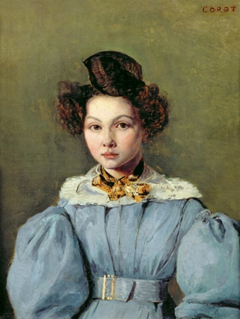 Detail of Marie Louise Sennegon, 1831 by Jean Baptiste Camille Corot