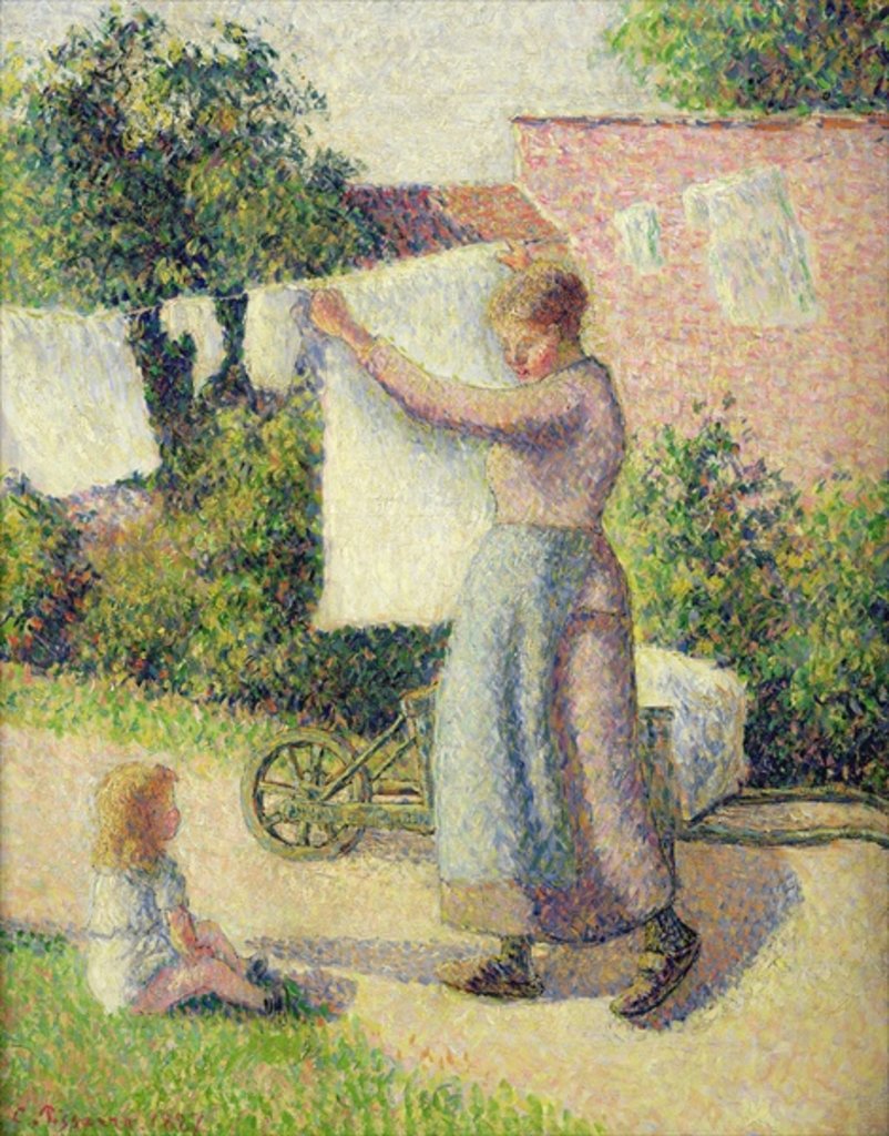 Detail of Woman Hanging up the Washing, 1887 by Camille Pissarro