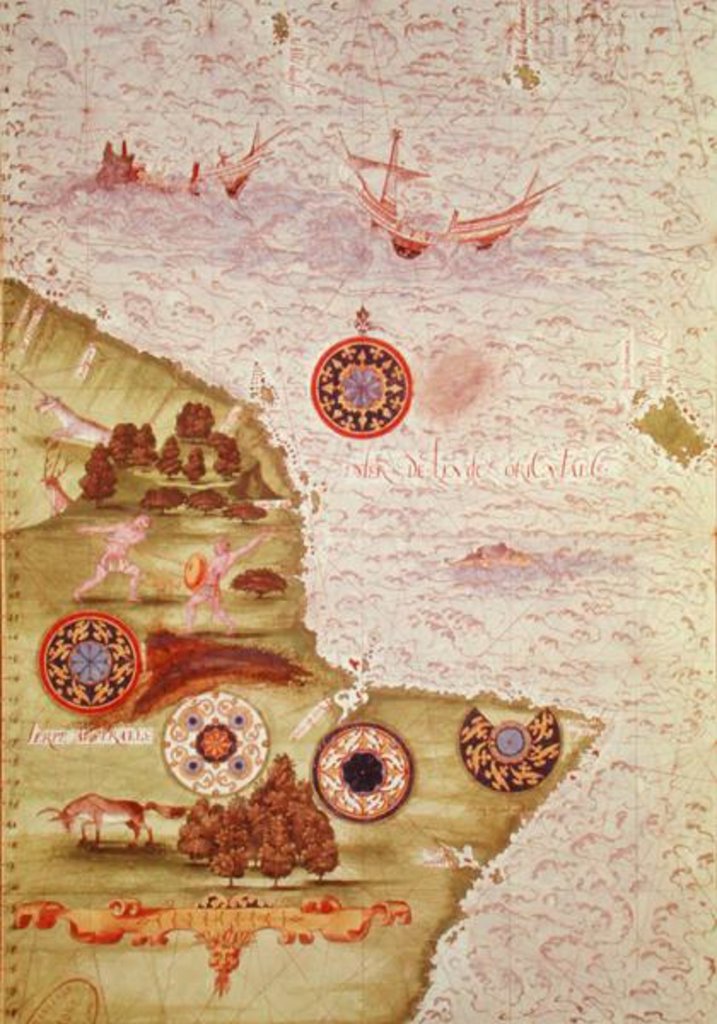 Detail of Fol.41v Map of Australia by Guillaume Le Testu