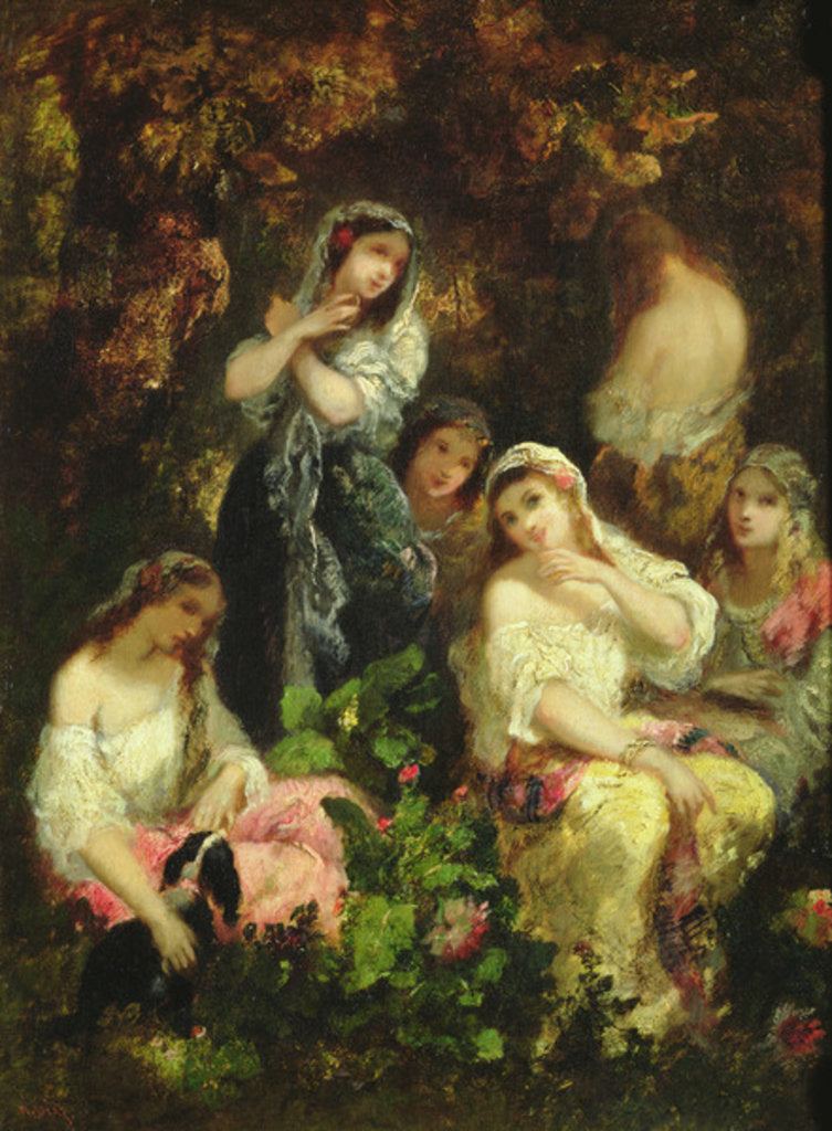 Detail of Mad Girls by Narcisse Virgile Diaz de la Pena