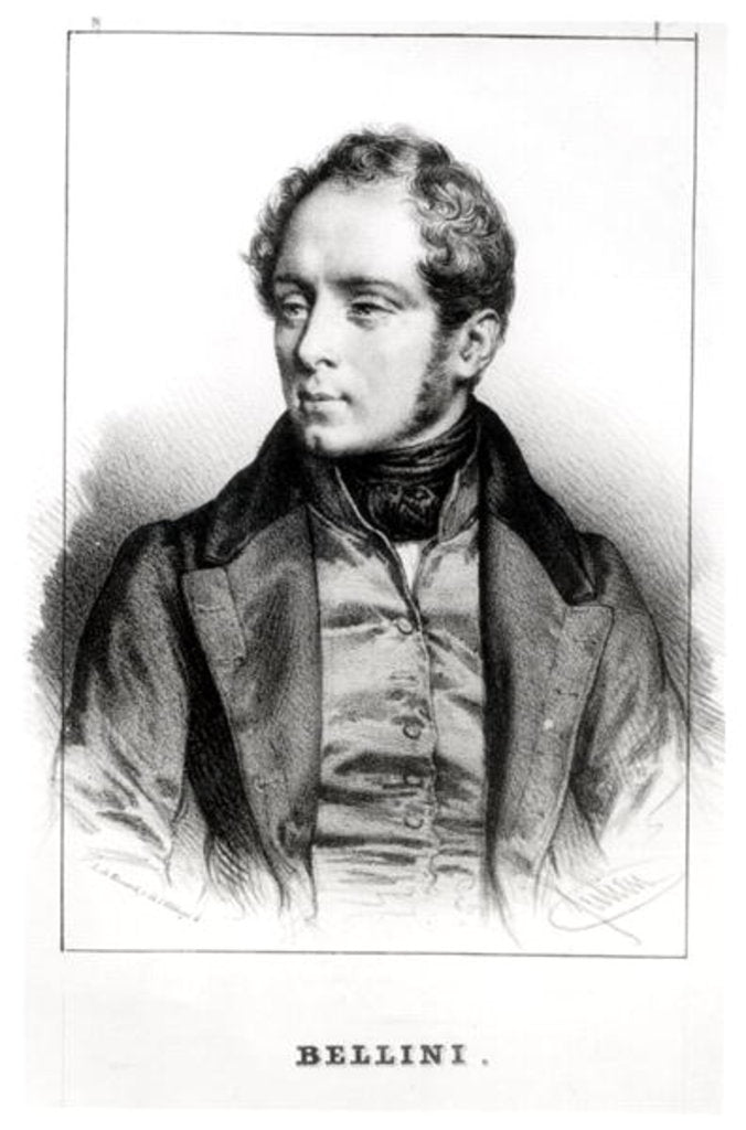 Detail of Portrait of Vincenzo Bellini by Benard Benard