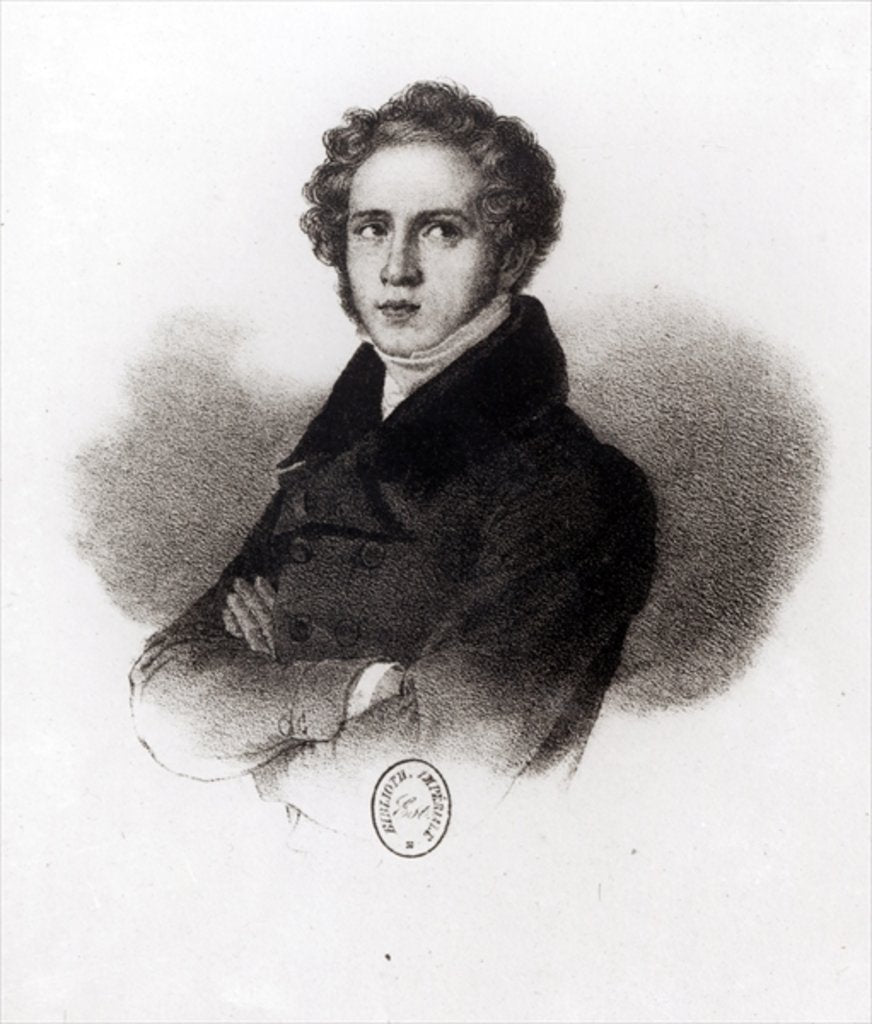 Detail of Portrait of Vincenzo Bellini by Carlo Arienti
