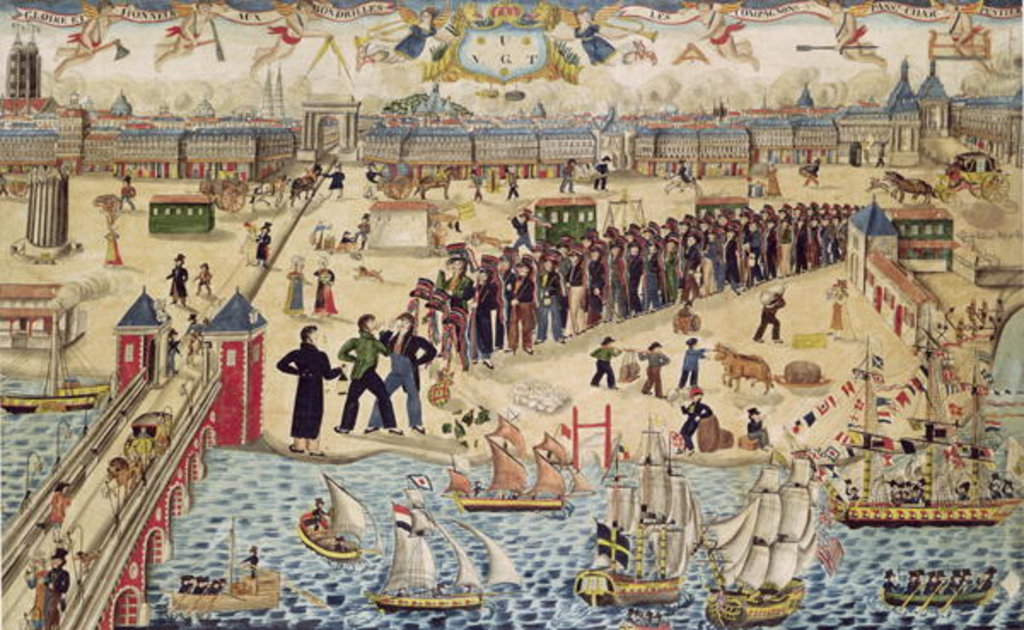 Detail of Carpenter Apprentices at the end of their Tour, 1826 by French School